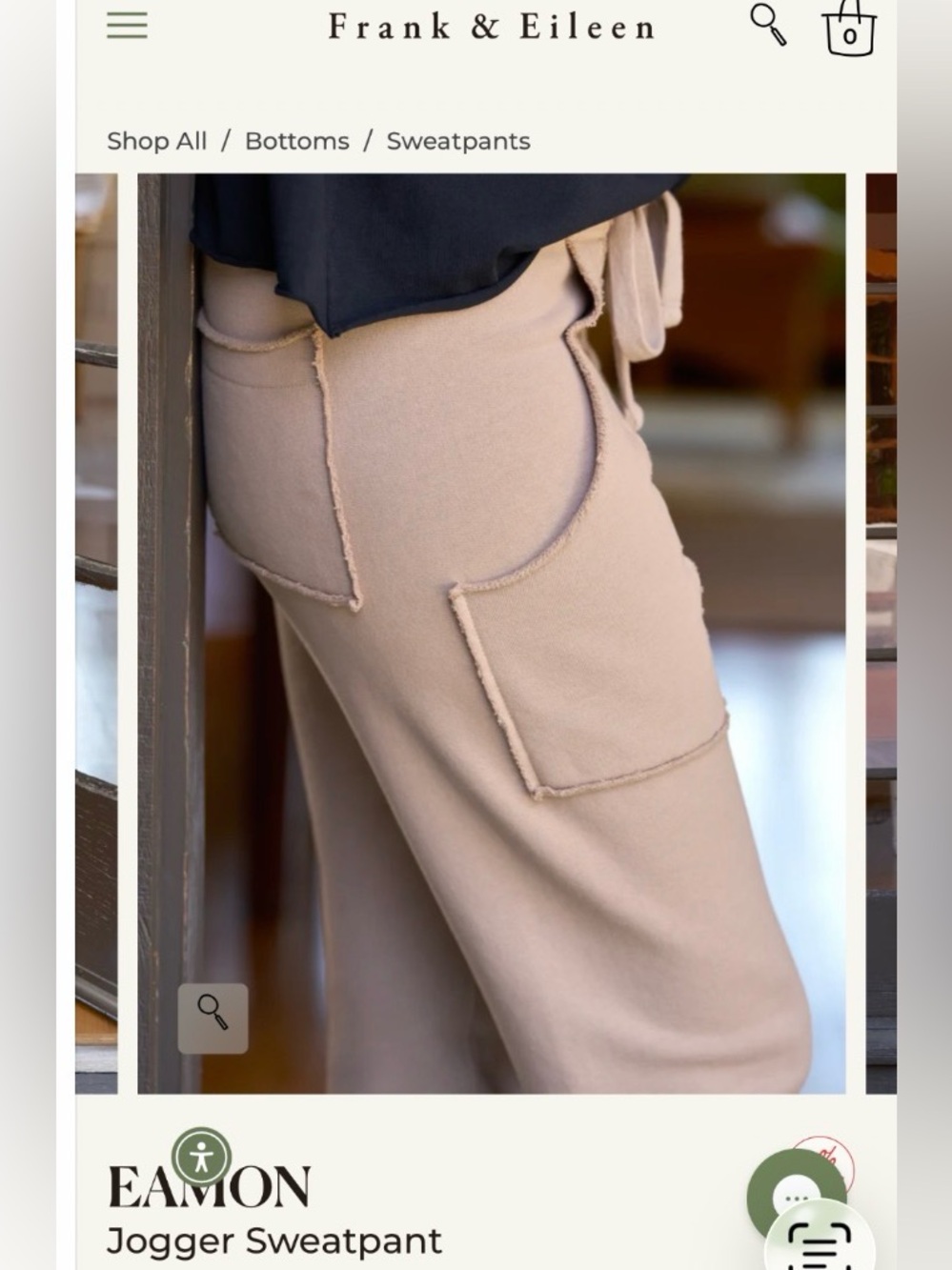 Frank & Eileen Wide-Leg Track Pants in Soft Beige